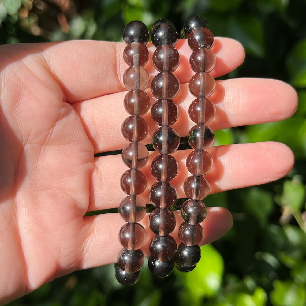 8mm smoky Quartz stretchable bracelet‎